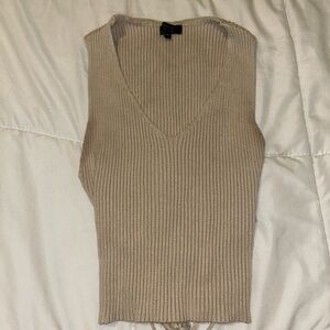 light brown/creme v-neck tank top with cross cross back !!